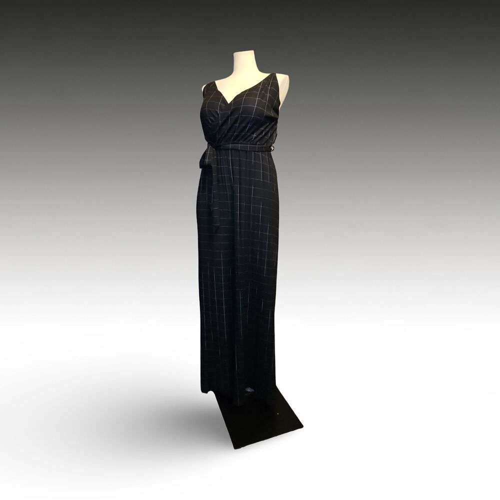 80s Corporate Goth Lemmite Windowpane Jumpsuit 3X Darkwave